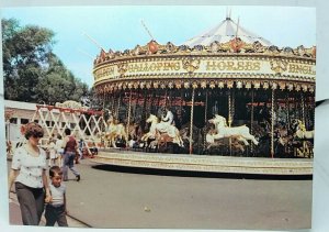 The Carousel Ride at Billing Aquadrome Northampton Vintage Postcard