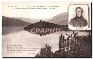Old Postcard Aix Les Bains Lake Bourget Chatillon Lamartine