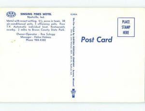 Unused Pre-1980 SWINGING PINES MOTEL Nashville Indiana IN u7445