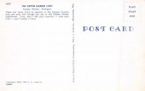 MI, Michigan    COPPER HARBOR LIGHT HOUSE   Lighthouse    1954 Chrome Postcard