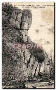 Old Postcard Avallon Vallee Du Cousin A picturesque corner of Crot The rocks ...