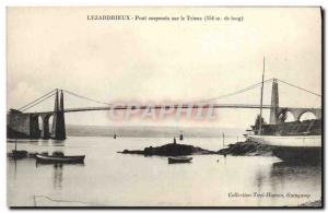 Old Postcard Suspension bridge over the Trieux Lezardrieux