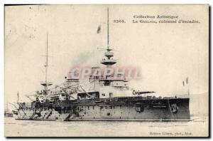 Old Postcard Boat Naval Maneuvers The Gallic armor and submarine Gustave Zede