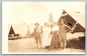 RPPC  US Army Captain Falk  In Camp   Real Photo  Postcard