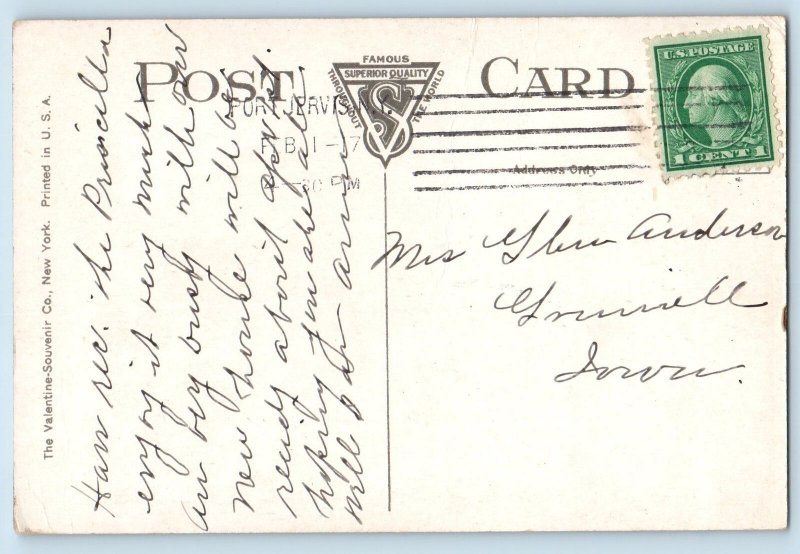 Port Jervis New York NY Postcard New Post Office Building Exterior 1917 Antique