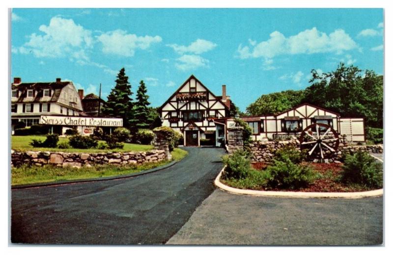 1950s/60s Swiss Chalet Restaurant, Westerly, RI Postcard