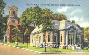 Belfast Public Library & Methodist Church in Belfast, Maine