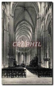 Old Postcard Cathedrale de Meaux The nave and chancel