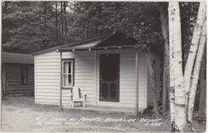 Michigan MI Real Photo RPPC Postcard '54 AU TRAIN Perry's Riverside RESORT Cabin