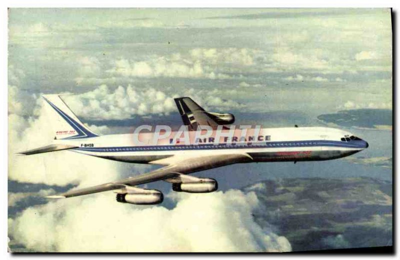 Old Postcard Jet Aviation four-engine Boeing 707 Intercontinental