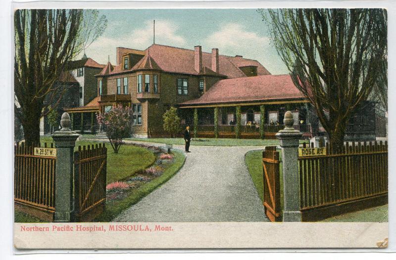 Northern Pacific Hospital Missoula Montana 1910c postcard