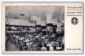 c1910 Interior Coffee Grill Coronado Hotel St Louis Missouri MO Vintage Postcard 