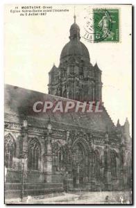 Old Postcard Mortagne Church of Our Lady Before & # 39Incendie of the July 2,...