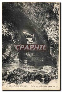Old Postcard Cave Caves Belle Isle en Mer Entrance of the cave Talud