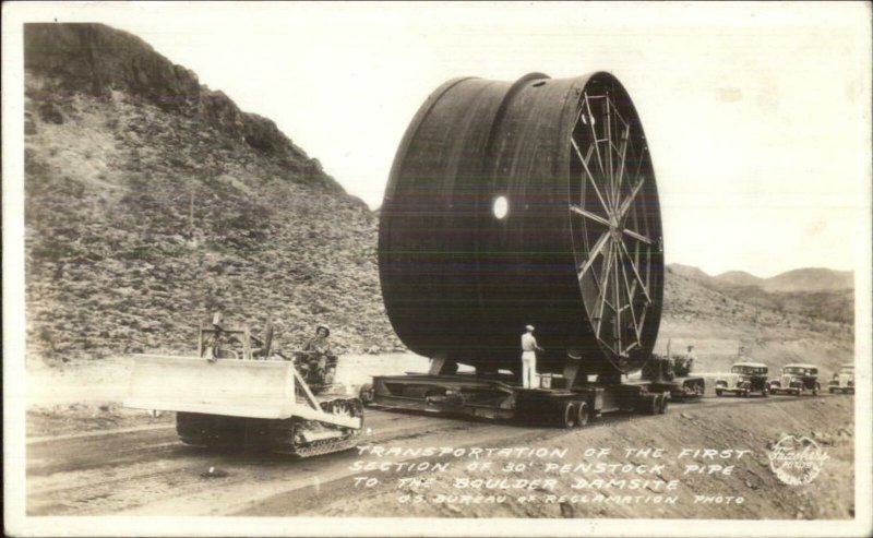 Boulder Dam Construction First 30' Section Penstock Pipe Frasher's RPPC