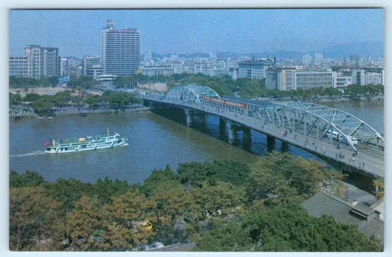 2 Postcards GUANGZHOU Guangdong Province China ~ HAIZHU BRIDGE Birdseye 4x6 