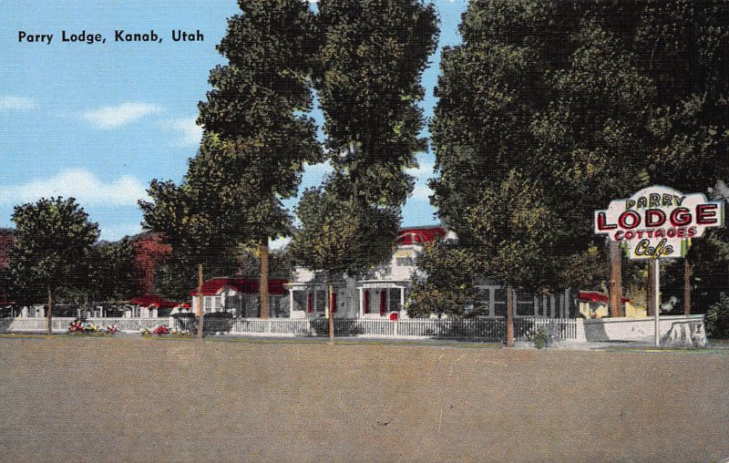 Parry Lodge, Kanab, Utah, Early Linen Postcard, Unused