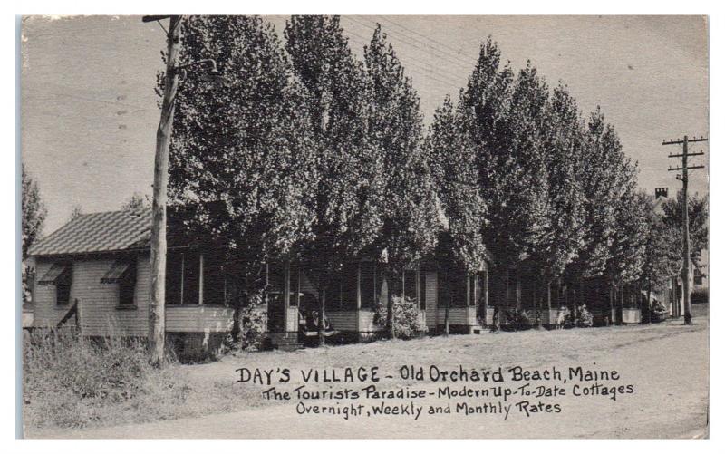 1940 Day's Village Cottages, Old Orchard Beach, Maine Postcard