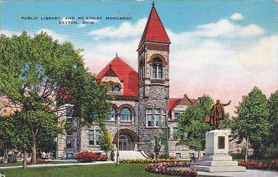 Ohio Dayton Public Library And Mckinley Monument