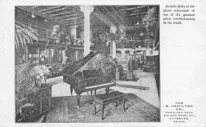 S Hamilton Piano Music Store Interior Pittsburgh PA 1910c advertising postcard