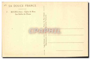 Postcard Old La Douce France Bourg Ain Brou Church The Choir Stalls