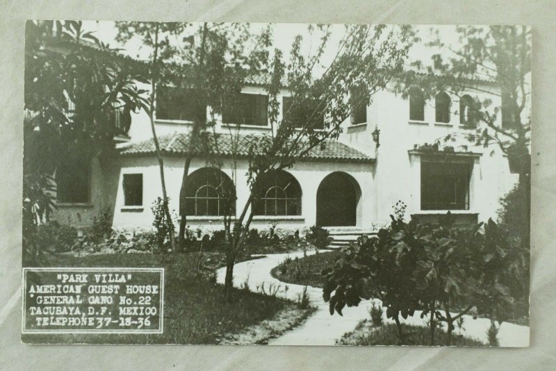 Lot of 3 RPPC Park Villa Tacubaya, D. F. Mexico Vintage Postcards P108 