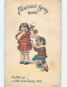 Pre-Linen ILLUSTRATED SONGS - COTTLE UP A LITTLE CLOSER - GIRL WITH BOY HL2944