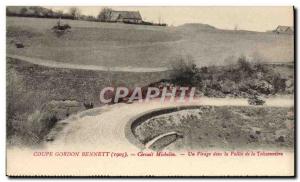 Old Postcard Automotive Gordon Bennett 1905 Michelin Circuit A bend in the va...