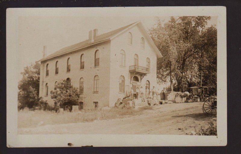 Waubeek IOWA RPPC c1910 GENERAL STORE Crowd nr Anamosa Central City Marion IA KB