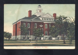 IOLA KANSAS HIGH SCHOOL BUILDING VINTAGE POSTCARD