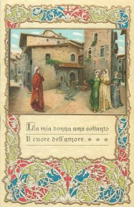 Meeting of Dante and Beatrice at the Casa degli Alighieri by Gattai Florence art