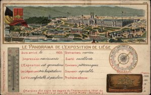 Liege Belgium Exposition Thermometer & Barometer Panorama Used 1905 Postcard