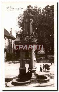Old Postcard Autun Fountain St Lazare Historical Monument