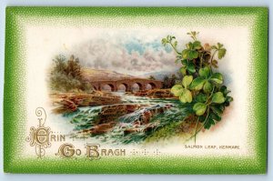 Wichita Kansas KS Postcard St. Patrick's Day Salmon Leap Kenmare Winsch Back