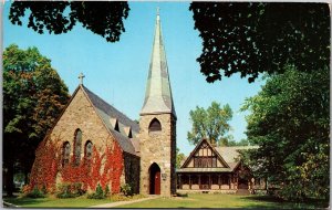 Postcard NY Lake George St. James Protestant Episcopal Church and Parish House