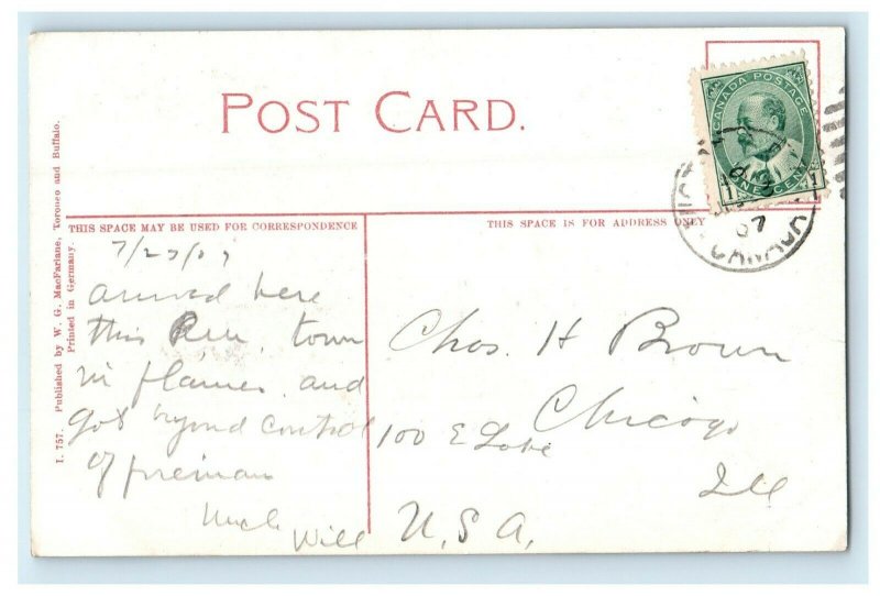 1907 View Of Post Office And Custom House Building Victoria B.C Canada Postcard 