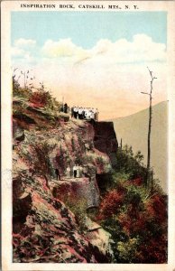 View of Inspiration Rock, Catskill Mountains NY Vintage Postcard Z04