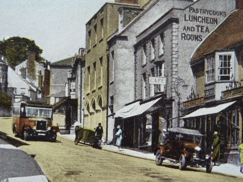 Dorset LYME REGIS Broad Street shows PITT HOUSE HOTEL & GARAGE c1920s Postcard