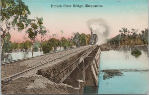 Broken River Bridge Shepparton Australia Train Railway Bridge Postcard G90