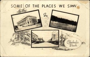 Chehalis Washington WA Landmarks Multi-View Real Photo Vintage Postcard