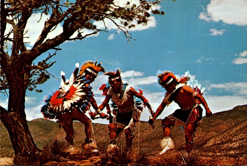 Indian Warriors In Colorful Ceremonial Dress Dancing The Eagle Dance