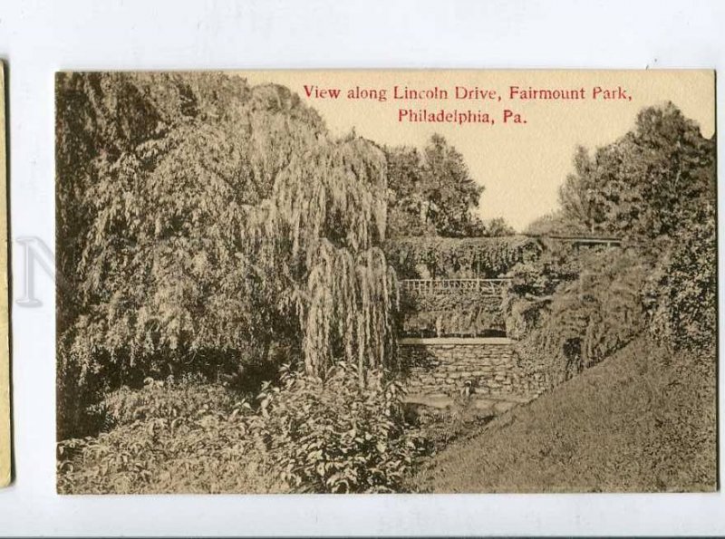 415843 USA Pa Philadelphia Fairmount Park linvoln Drive Vintage postcard