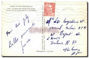 Modern Postcard Paris Buttes Chaumont Gardens