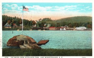 Vintage Postcard 1928 Wiers From Interlaken Park Winnipesaukee New Hampshire NH