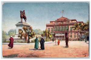 c1910 Opera House & Ibrahim Pasha Monument Cairo Egypt Oilette Art Tuck Postcard 