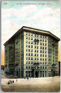 VINTAGE POSTCARD HOTEL PONCHARTRAIN IN DETROIT MICHIGAN MAILED 1908