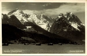 RPPC Garmisch Zuggspitze Group, Hammer Map 122 Germany Real Photo Postcard