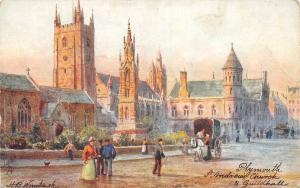 BR64522 plymouth st andrews church and guildhall painting postcard uk