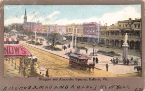 Australia 1904 Victoria Ballarat Shoppe Alexandra Square Tram 1904 postcard B965