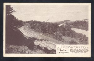 THE SOUTHLAND RAILROAD TRAIN CHICAGO TO FLORIDA VINTAGE ADVERTISING POSTCARD